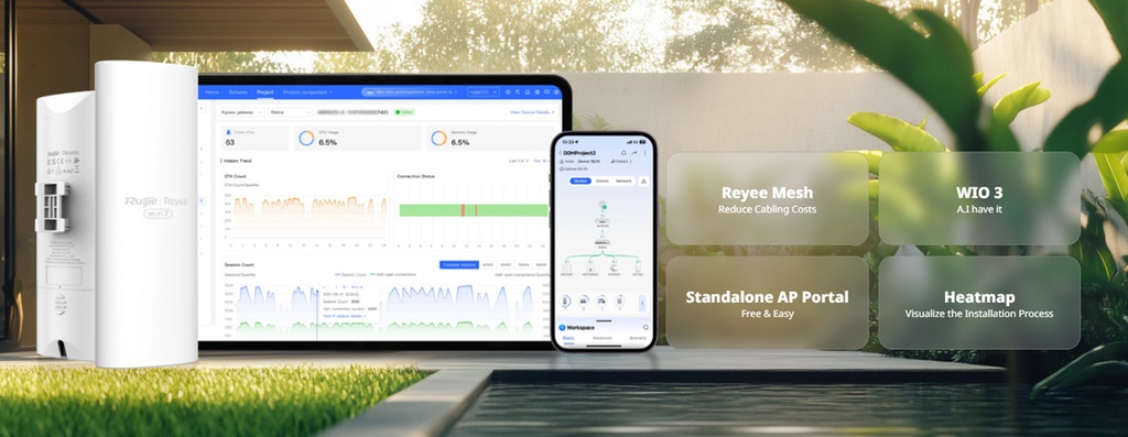 Reyee Dual Band WiFi 7 5040Mbps Multi-Gigabit Outdoor AP | RG-RAP72Pro-OD