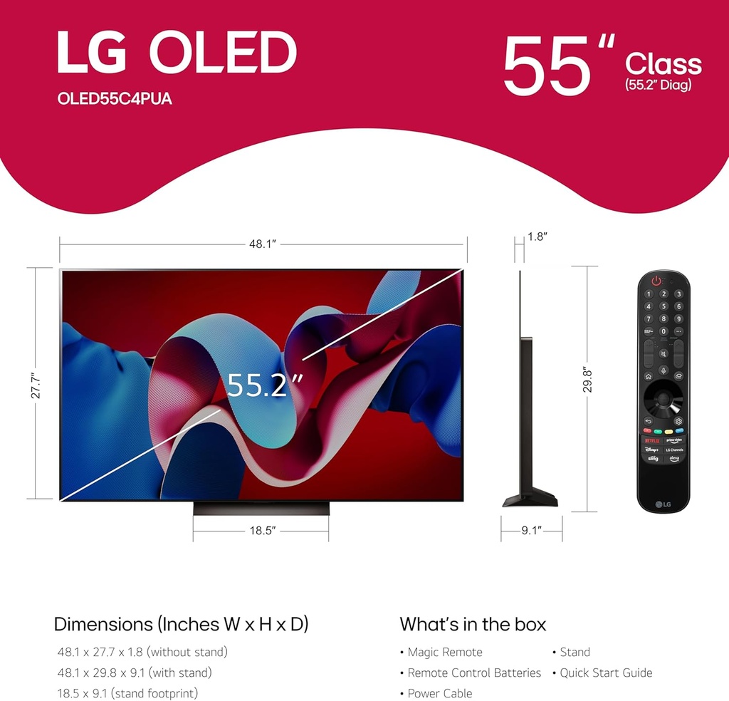 LG 55 inch evo C4 Series OLED webOS Smart TV |OLED55C4