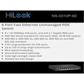 POE002 Hilook 8 Port Fast Ethernet Unmanaged POE Switch