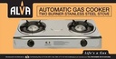 ALVA GAS STOVE 2 PLATE STAINLESS STEEL | GCS04