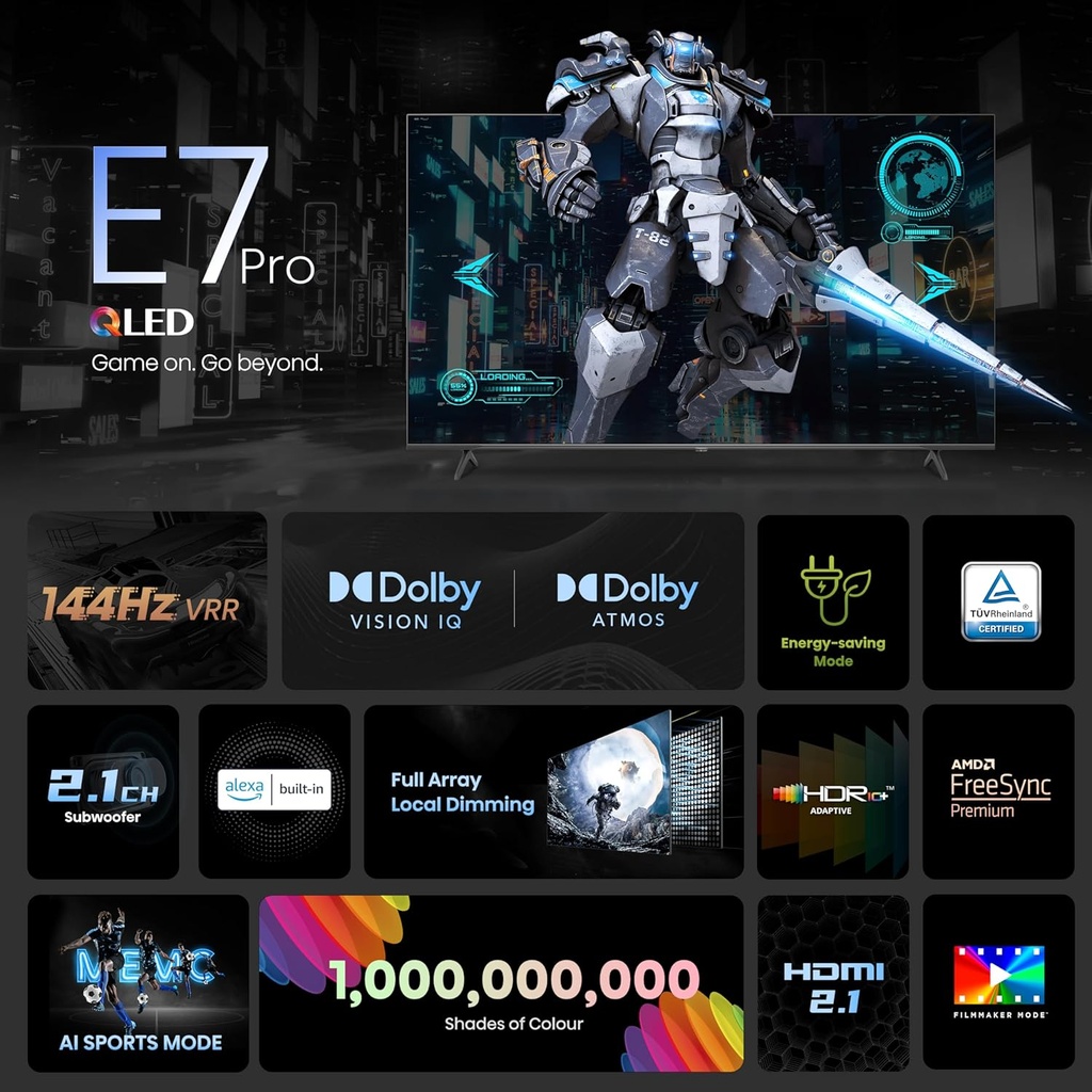 Hisense 100-Inch QLED UHD 144HZ Smart TV | 100E7NPRO