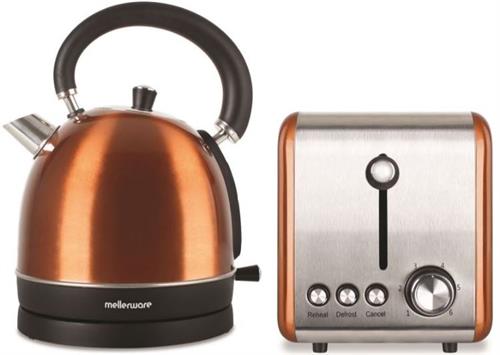 Mellerware Stainless Steel Copper 2 Slice Toaster and 1.8L | 46042CO
