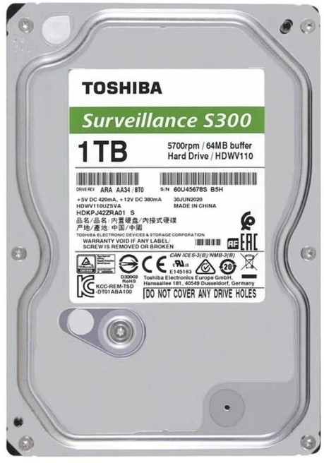 Toshiba HDKPJ42ZRA02S 1TB 3.5-inch Surveillance Hard Drive