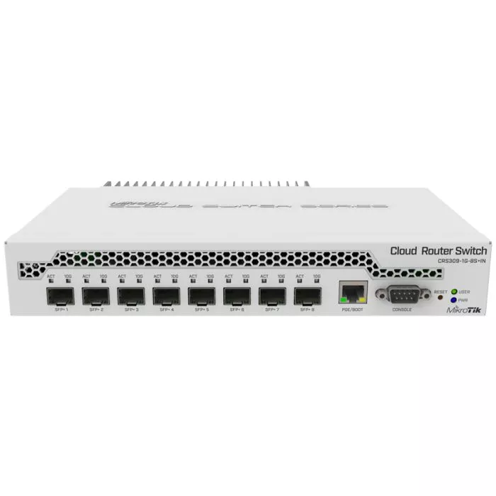 MikroTik Cloud Router Switch 8 Port SFP+ with PoE Input | CRS309-1G-8S+IN