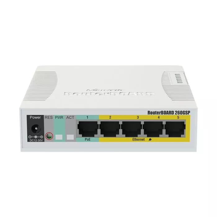 MikroTik SwOS Smart Switch 5 Port Gigabit 1SFP PoE Out | CSS106-1G-4P-1S