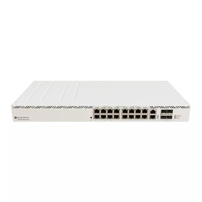 MikroTik Cloud Router Switch 16 Port PoE 600W 4SFP+ | CRS320-8P-8B-4S+RM