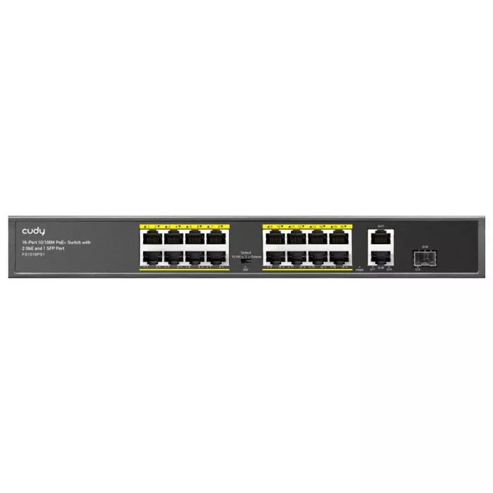 Cudy 16 Port Fast Ethernet PoE 190W 2 Gigabit 1SFP Switch | FS1018PS1