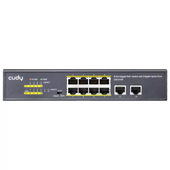 Cudy 10 Port Gigabit 8 PoE 100W PoE Switch | GS1010P