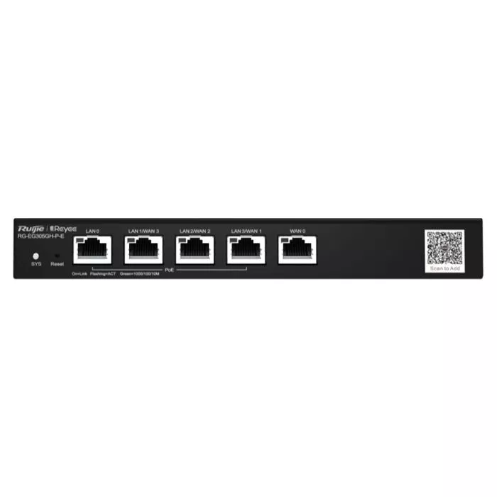 Reyee 5 Port Gigabit 4 WAN 4 PoE 60W Cloud Router | RG-EG305GH-P-E