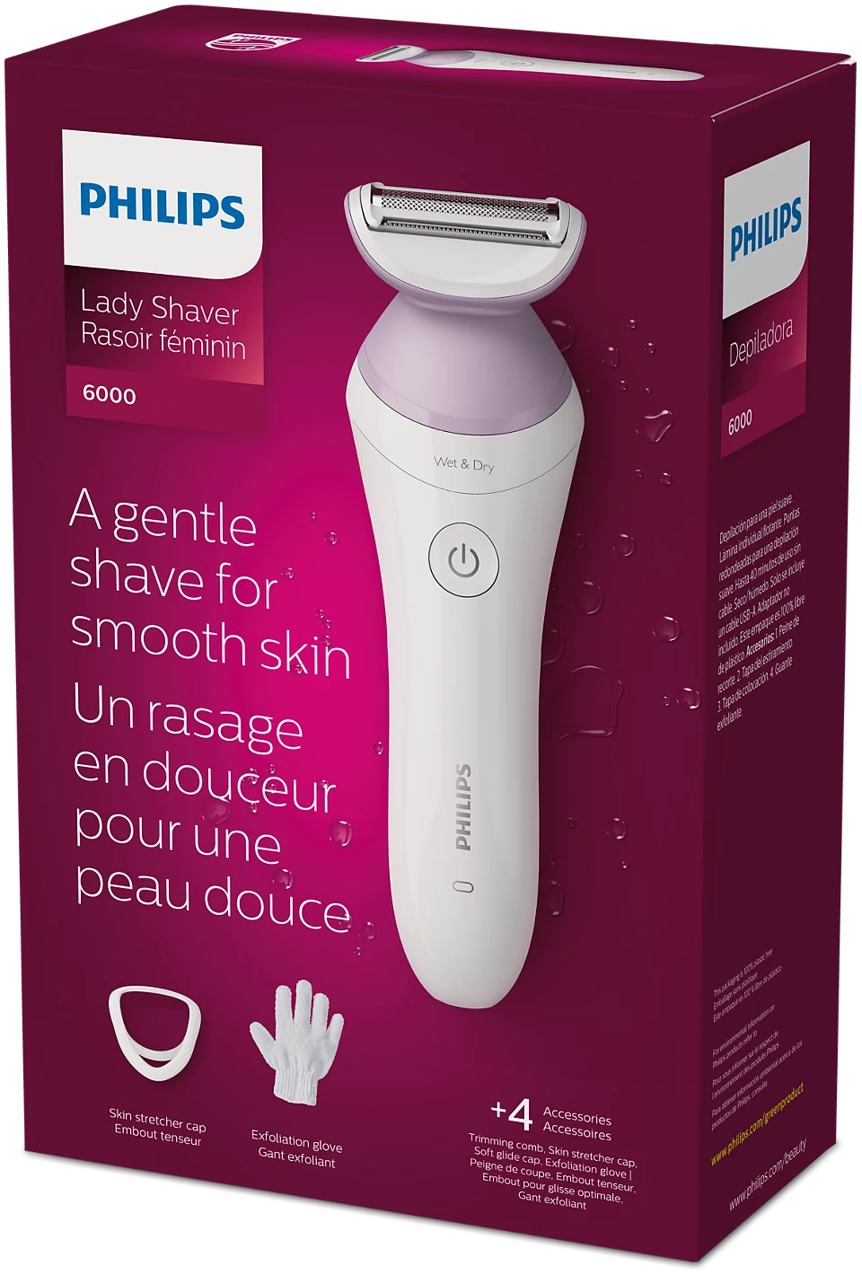 Philips Lady Shaver Series 6000 Cordless shaver with Wet and Dry use | BRL136/00