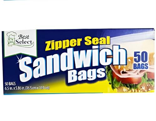 Casey Zip Seal 50 Sandwich Bags 16x15cm | CSY-17074