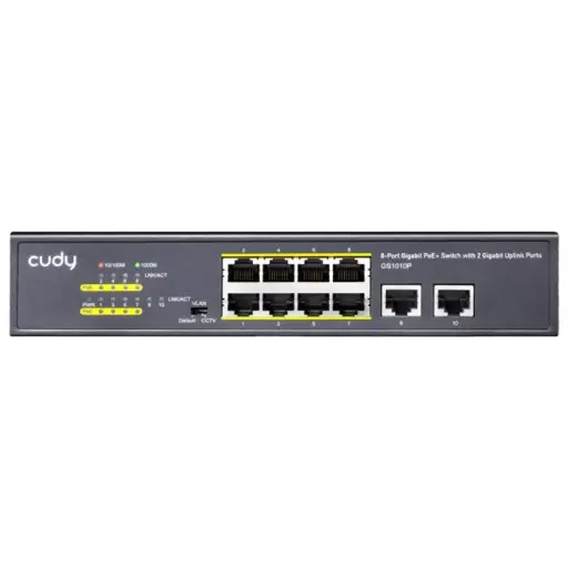 Cudy 10 Port Gigabit 8 PoE 100W PoE Switch | GS1010P