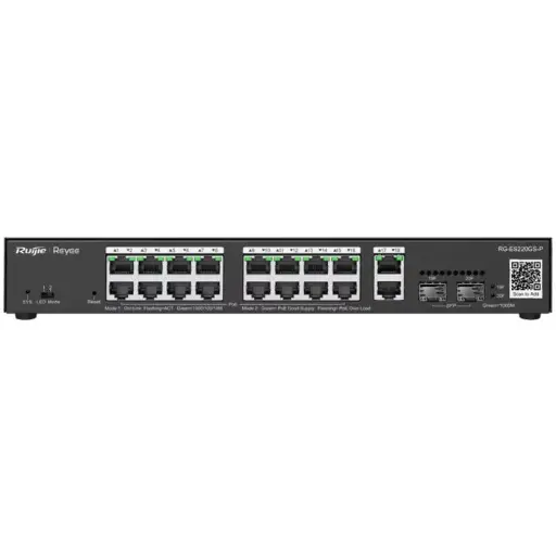 Reyee 18 Port Gigabit with 16 PoE 250W 2SFP Smart Managed Switch | RG-ES220GS-P